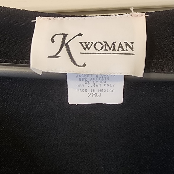 K Woman Black Sleeveless Dress with Jacket size 28W - Picture 7 of 7